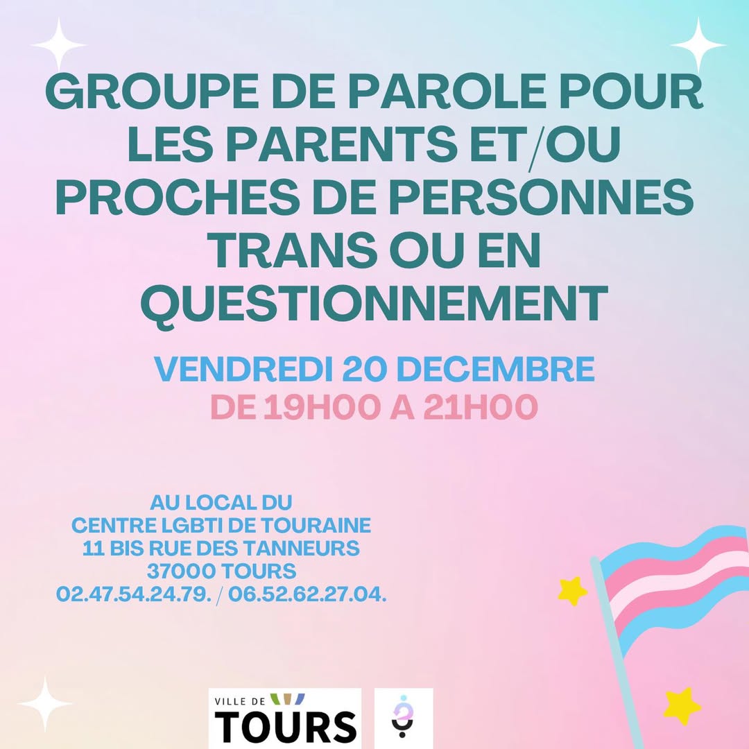 Groupe de parole pour les parents et proches de personnes trans ou en questionnement