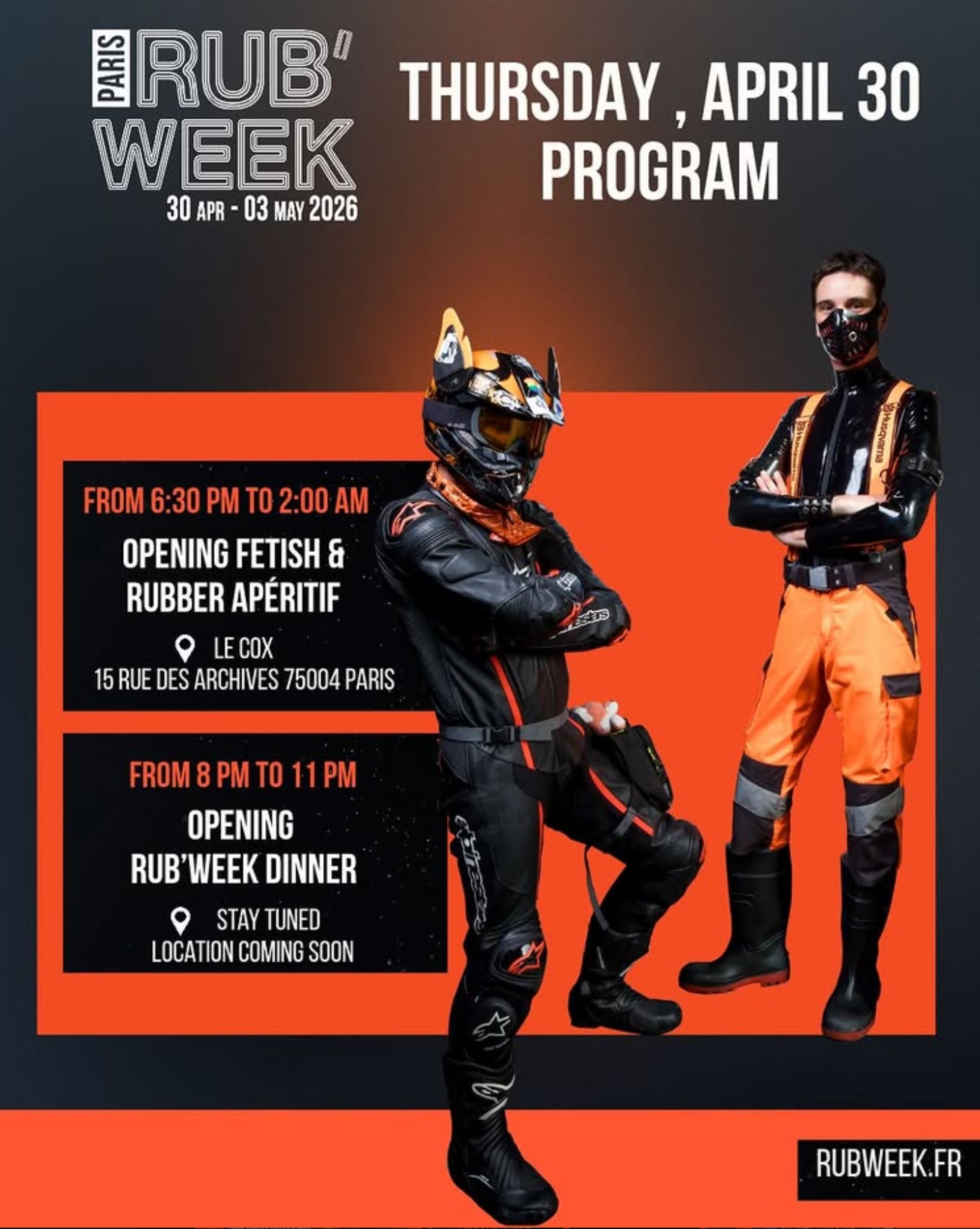 RubWeek #6 : Rub'week Opening Fetish & Rubber apéritif