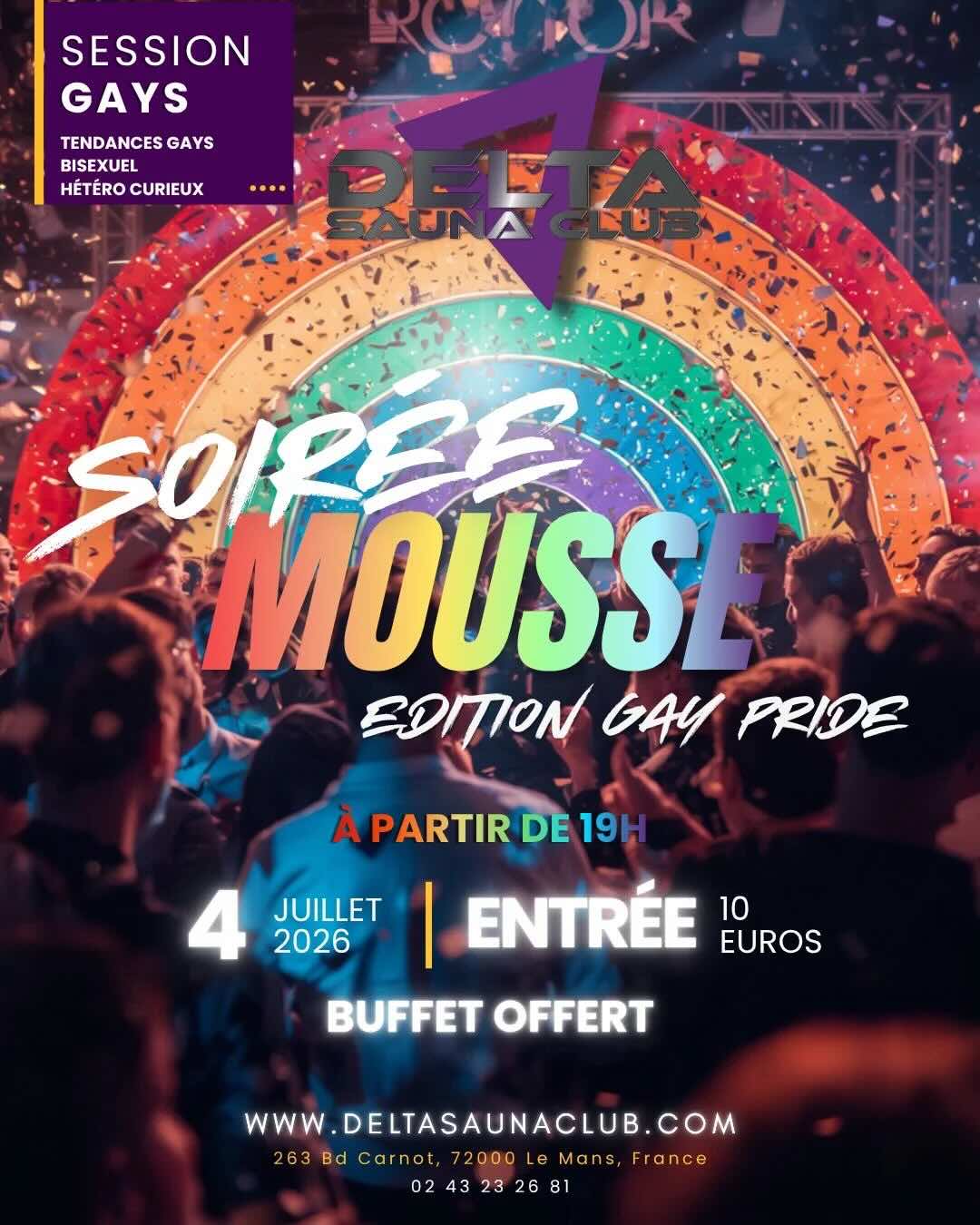 Sauna/cruising - session gay - Mousse party